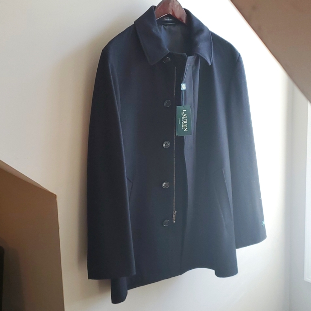 Mens Lauren Ralph Lauren Black Overcoat